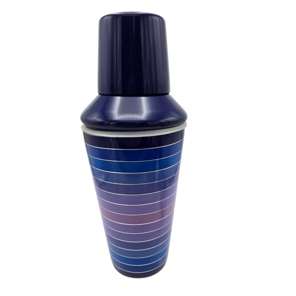 Jonathan Adler X Fab Fit Fun Scala Cocktail Shaker Purple & Blue Stripes 18.4 oz